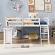 preview thumbnail 2 of 7, Full Size Solid Pine Wood Frame Loft Bed With Removable Desk and Cabinet