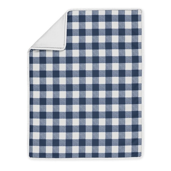 blue plaid crib bedding