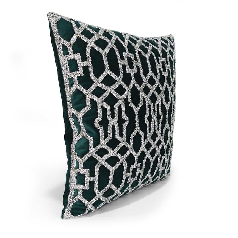 Sparkles Home Rhinestone Lattice Laser Cut Pillow