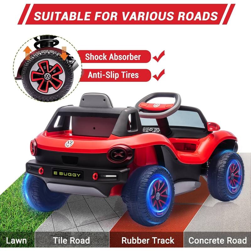 Licensed Volkswagen Kids Electric 12V Ride-On Car with Remote Control