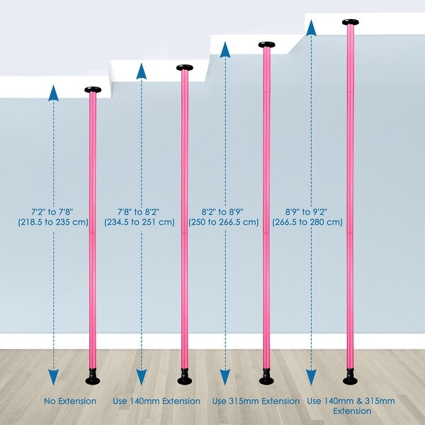 Yescom 50mm Portable Pink Dancing Pole Kit Applicable Height from
