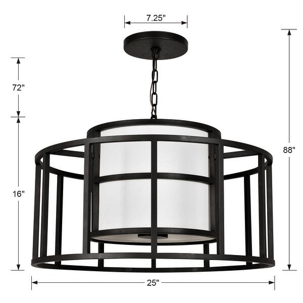 Brian Patrick Flynn for Crystorama Hulton 5 Light Matte Black Chandelier - 25'' W x 16'' H