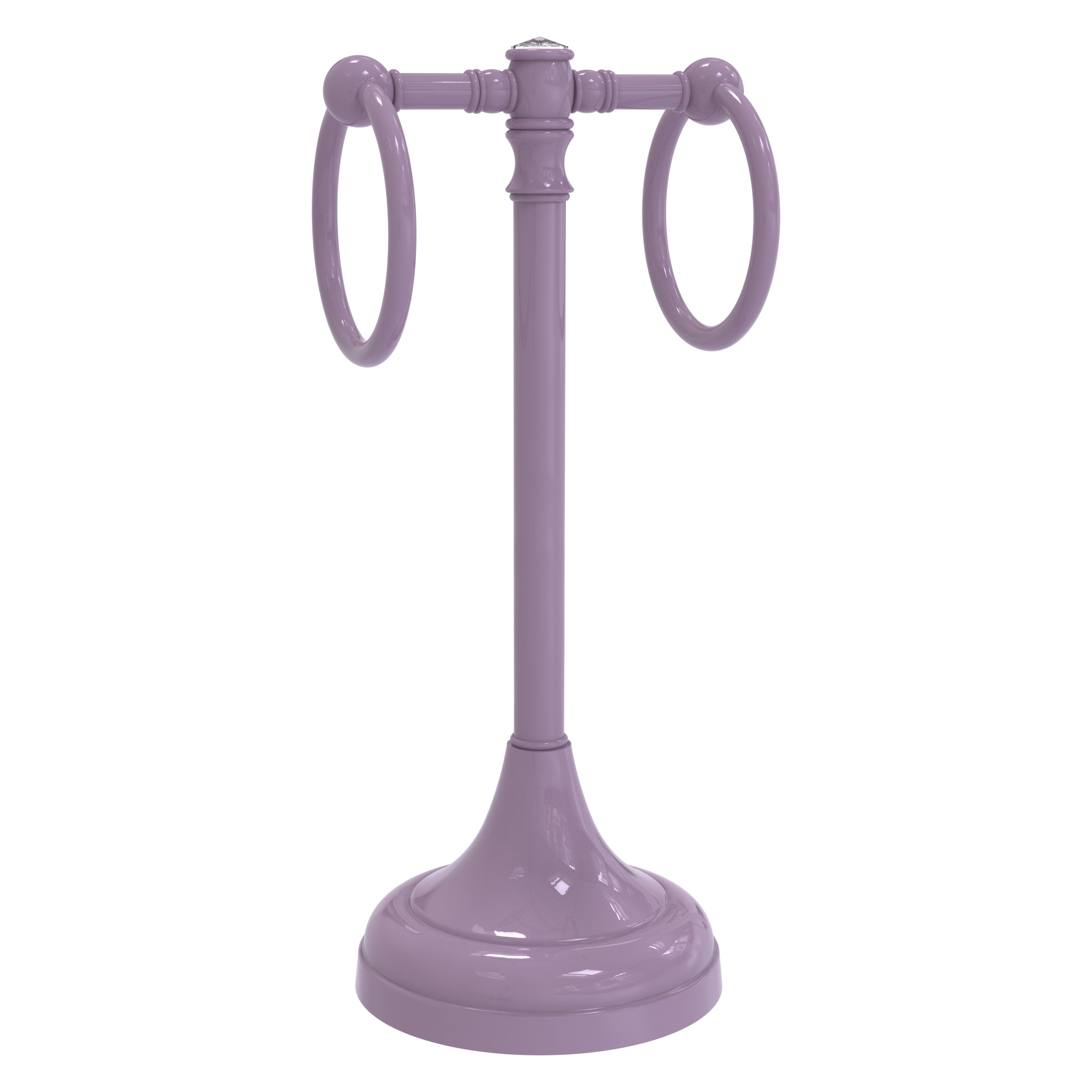 Allied Brass Carolina Crystal Collection 2 Ring Guest Towel Stand