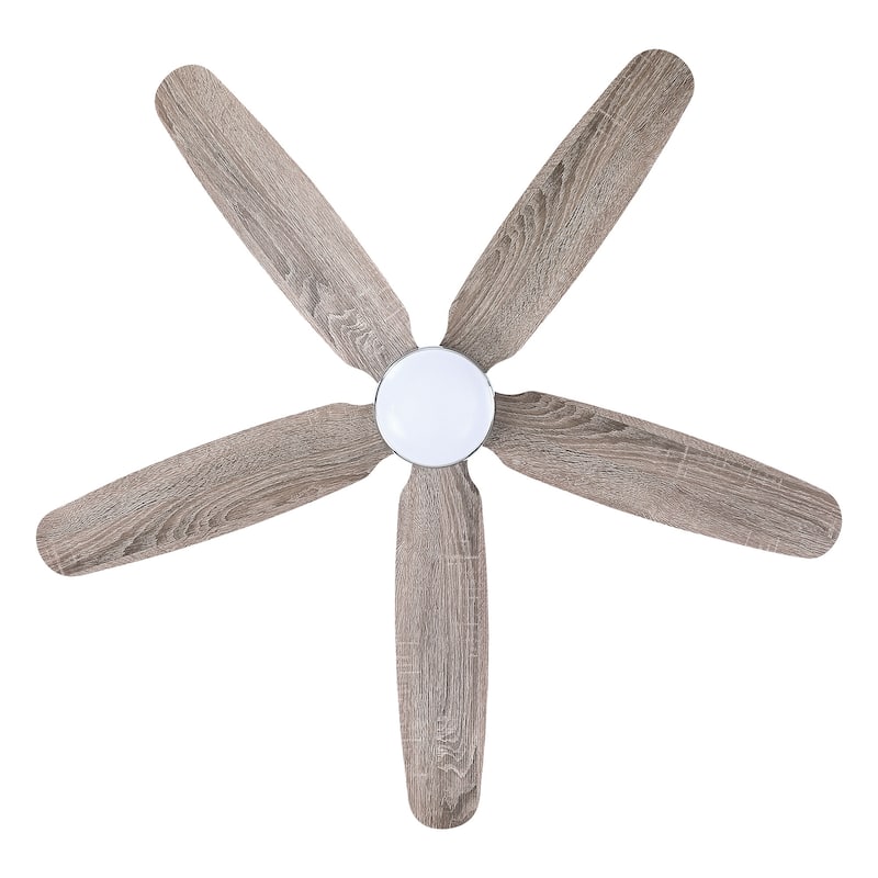 52-inch Chrome Modern Timer LED Ceiling Fan with Light and Remote Control