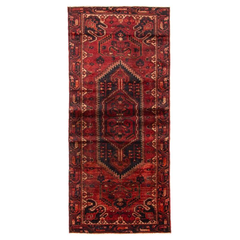 ECARPETGALLERY Hand-knotted Andelz Dark Red Wool Rug - 3'2 x 7'1