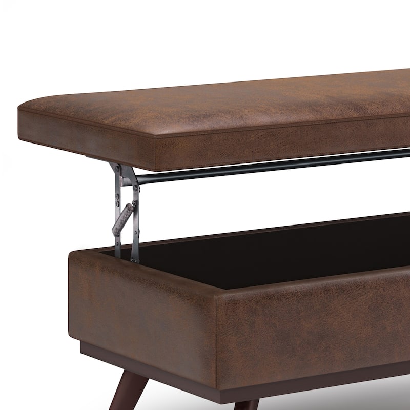 WYNDENHALL Ethan 42 inch Wide Mid Century Modern Rectangle Table Ottoman