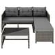 preview thumbnail 3 of 15, 3-Piece Outdoor Wicker Sectional Sofa Set, Patio Furniture with Chaise Lounge & Coffee Table - N/A