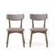 preview thumbnail 127 of 141, Christopher Knight Home - Chazz Mid-Century Modern Upholstered Dining Chairs Set with Solid Wood Splayed Leg 2-Piece - Dark Grey + Natural Walnut