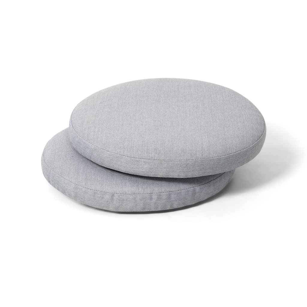 Outdoor 2-Pack 15'' x 1.4'' Gray Round Chair Seat Cushions with Straps