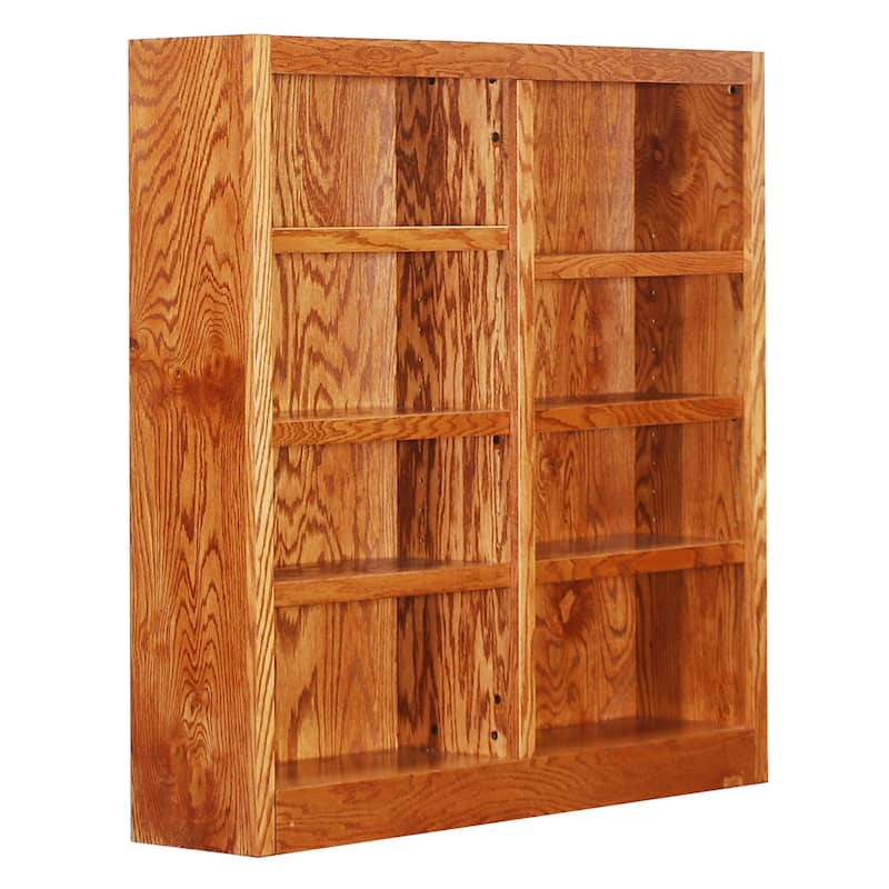 Concepts in Wood Double Wide Wood Bookcase, 8 Shelf, 48 inch Tall