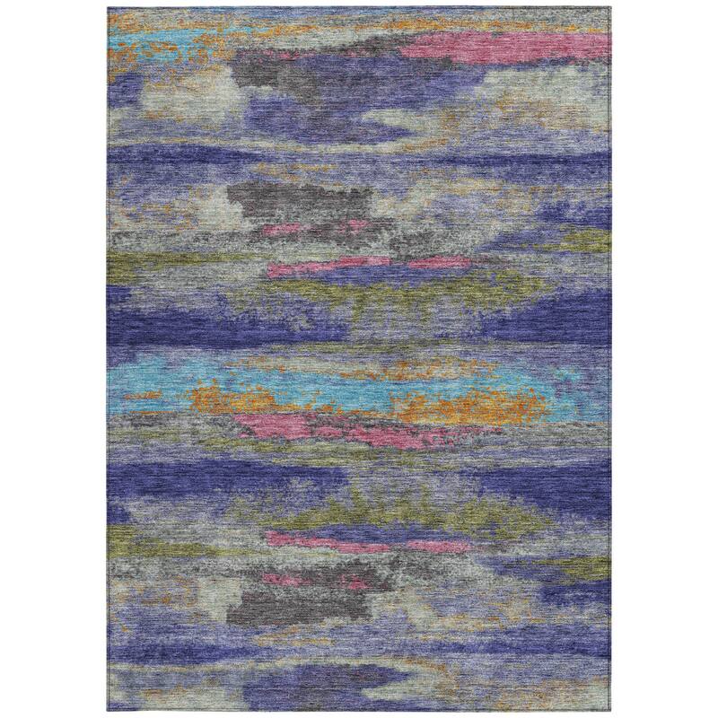 HomeRoots Abstract Transitional Rectangle Outdoor Rug