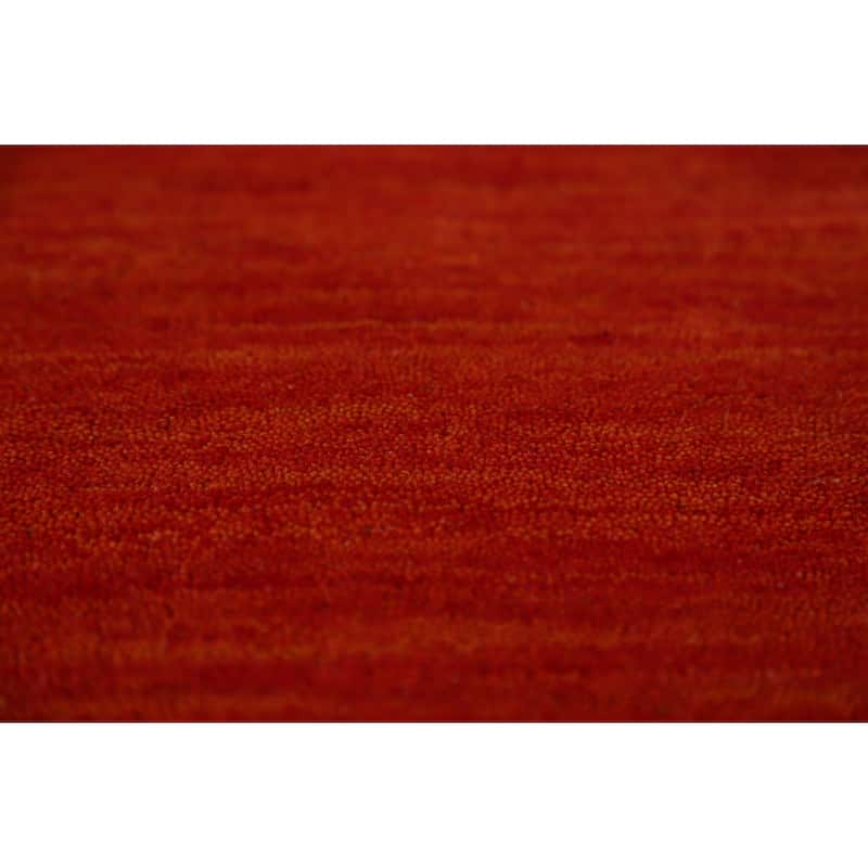 Orange Gabbeh Indian Area Rug Handmade Tribal Wool Carpet - 4'11" x 7'10"