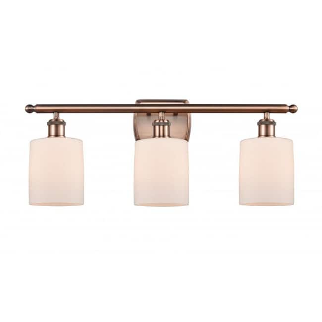 Innovations Lighting Cobbleskill 3 Light 26" Wide Bathroom Vanity - Antique Copper / Matte White