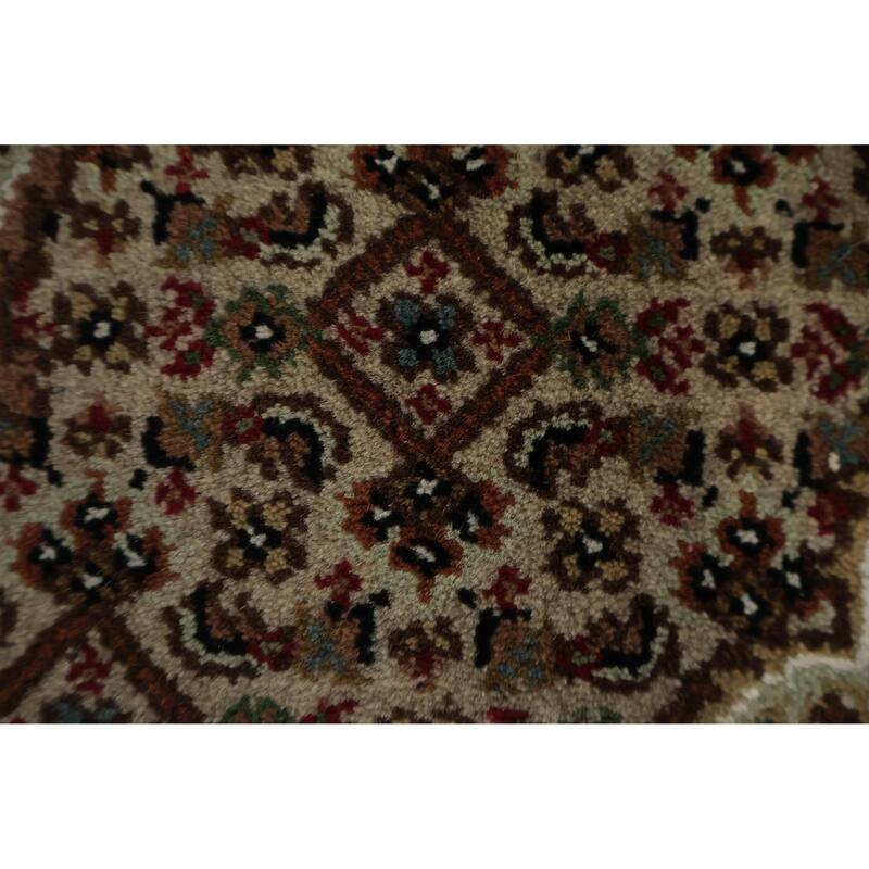 Hand Knotted Oriental 100% Wool Carpet Traditional Medallion Beige & Ivories Tabriz Area Rug - 6' 3'' X 4' 1''