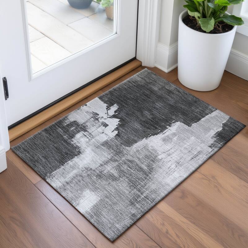 Premium Washable Super Soft Abstract Chic Mayfield Rug - Gray - 1'8" x 2'6"