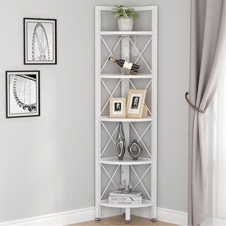 5 Tier Corner Shelf, Bookshelf, Corner Storage Rack