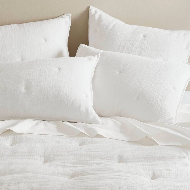 Harbor House Breeze Cotton Gauze Embroidered Quilt Set