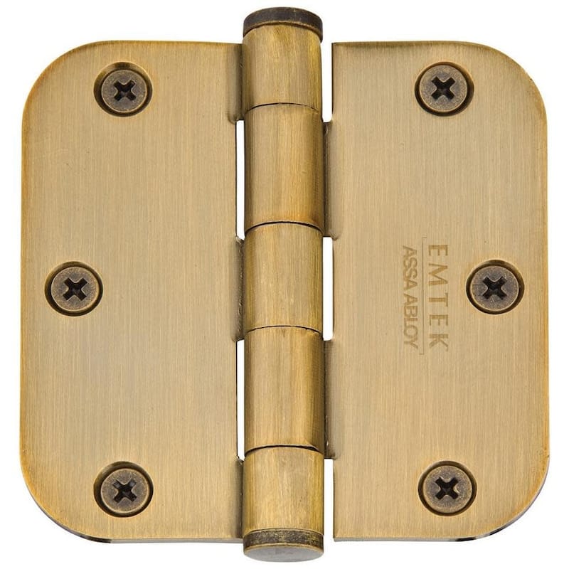 Emtek 3-1/2" x 3-1/2" Plated Steel Heavy Duty 5/8" Radius Round Corner - French Antique