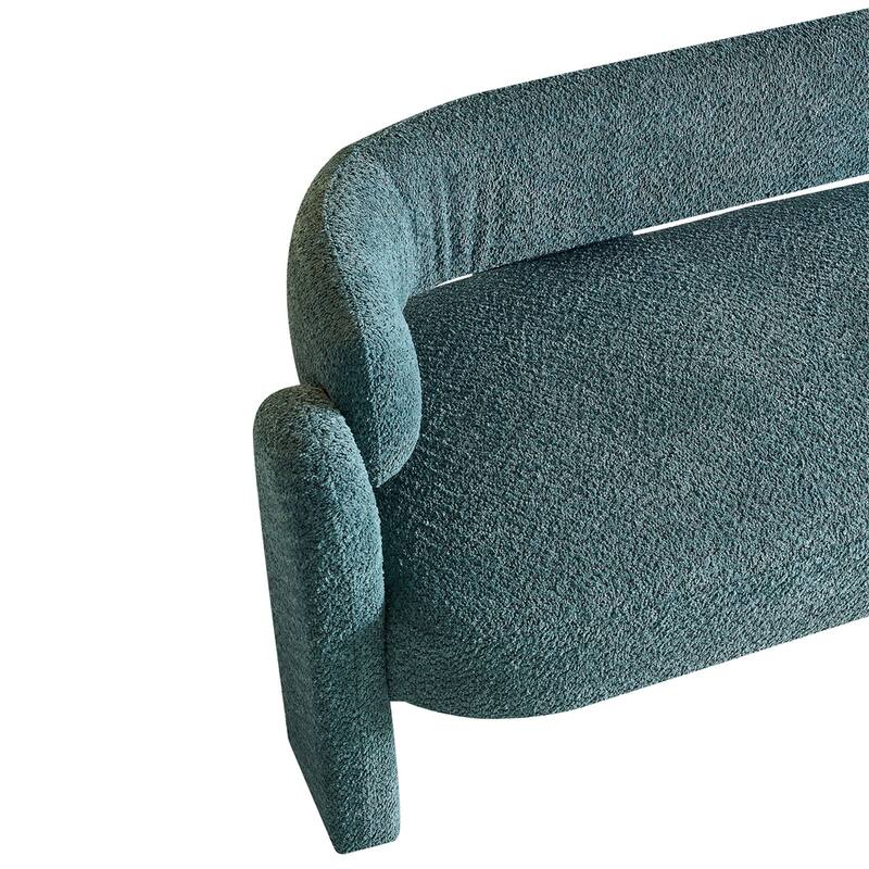 Boucle Upholstery Modern Sofa with Solid Wood Frame and Legs