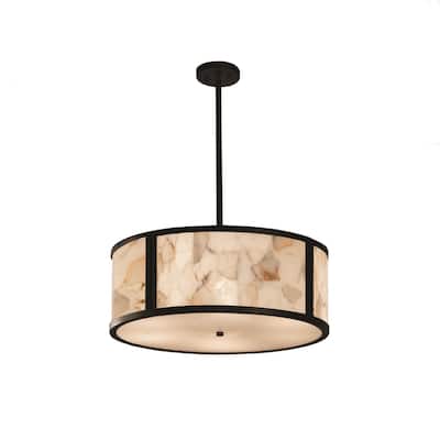 Justice Design Alabaster Rocks Tribeca 6-light Matte Black Pendant