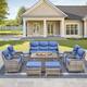 Option Grey Wicker Blue Cushion