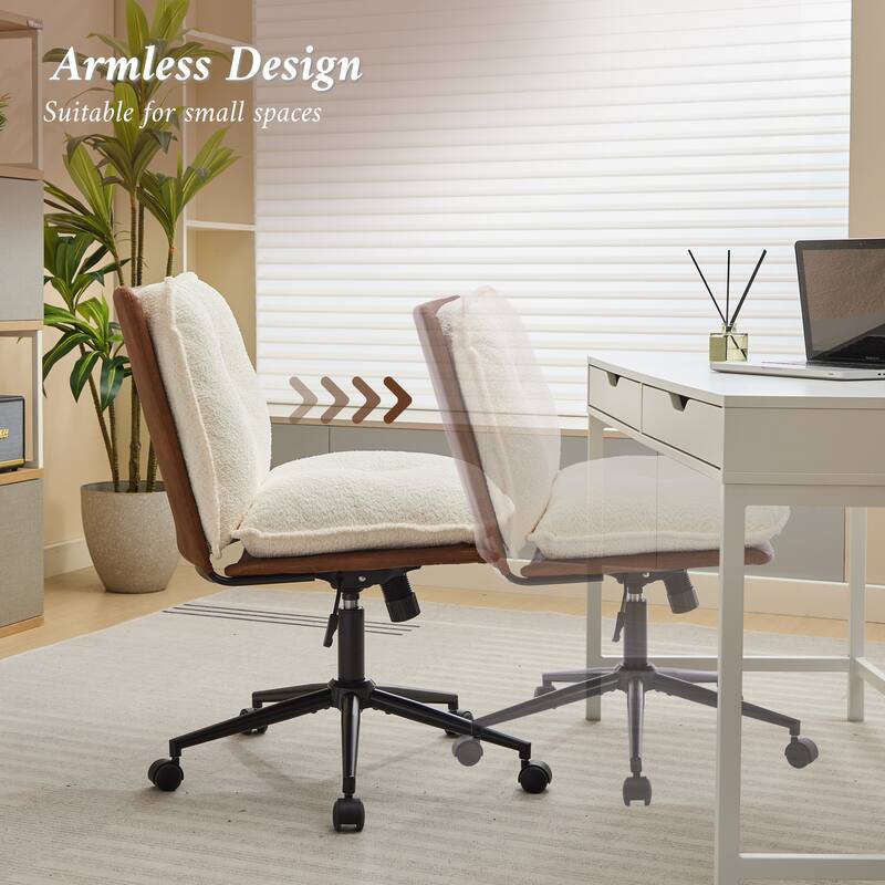 Oversize Seat Cirss Cross Chair with Wheels, Elegant Design Computer Chair, Adjustable Height 360° Rolling Swivel Chair