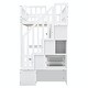 preview thumbnail 26 of 31, Wooden Twin Loft Bed with Built-in Desk, LED Lights, Storage Shelves, Cabinets & Staircase