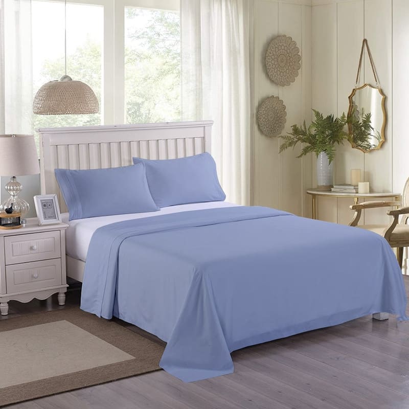 A1HC 100% Organic Cotton Flat Sheet, 300 TC GOTS Certified , Fair Trade Certified, Oeko-TEX Certified, Soft & Silky Sateen Weave