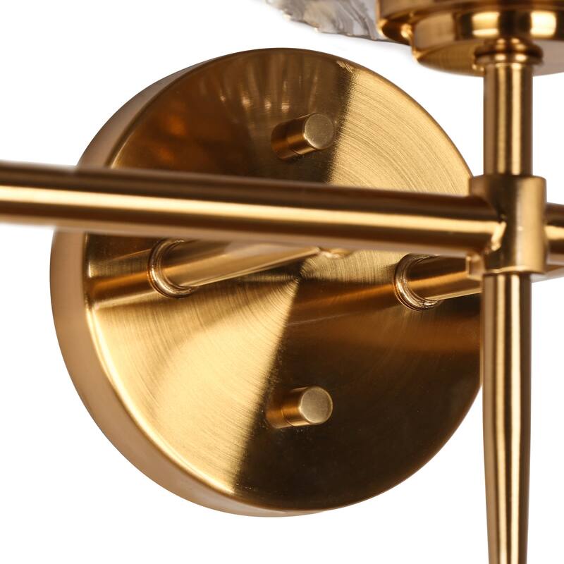 Modern 3-Light Gold Glam Bathroom Vanity Lights Textured Glass Wall Sconces - L 23.6" x H 12.6"