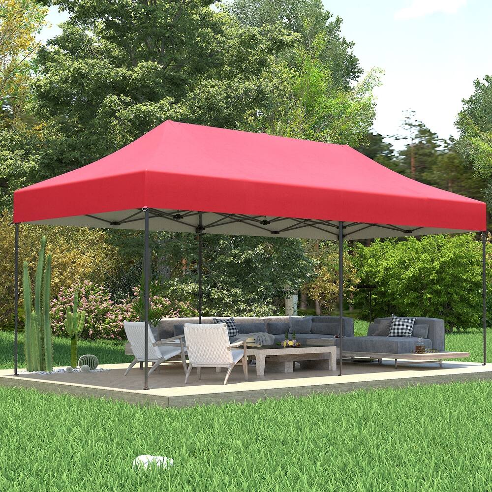 10x20 Heavy Duty Pop up Canopy Tent,Outdoor Shade Instant Folding Event Gazebo with Wheeled Bag