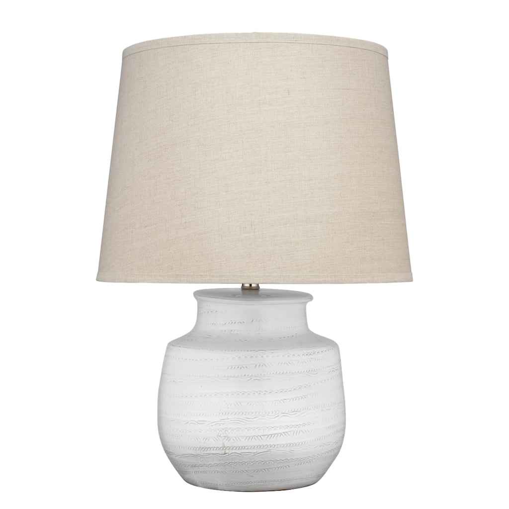 Jamie Young Trace Ceramic Table Lamp with Linen Shade