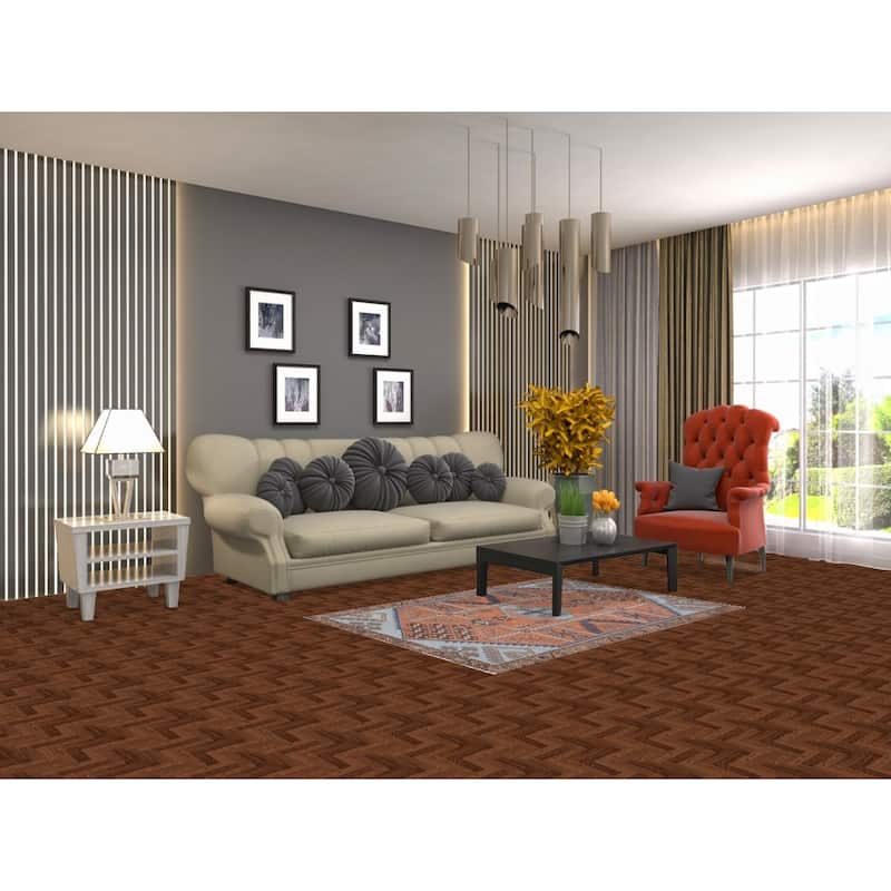 Orange Joshaghan Foyer Rug Handmade Wool Carpet - 3'7" x 5'0"