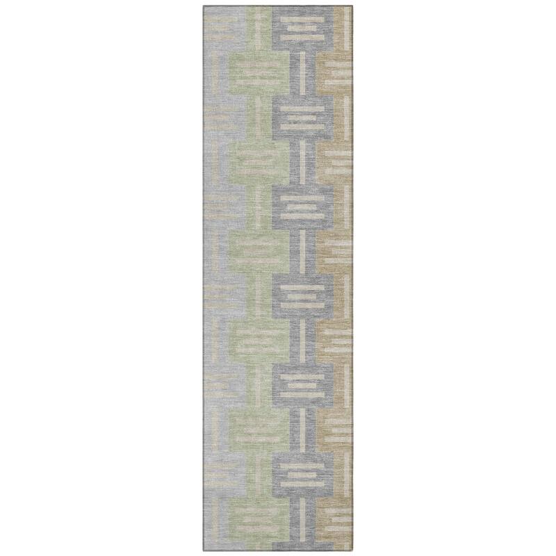 Machine Washable Indoor/ Outdoor Modern Wamego Chantille Rug