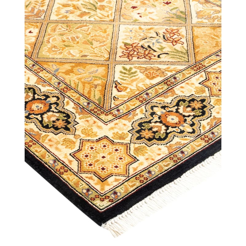 Overton Hand Knotted Wool Vintage Inspired Traditional Mogul Brown Area Rug - 3 x 5