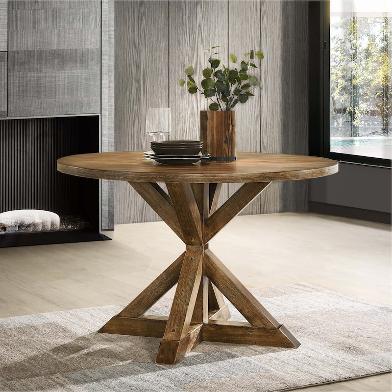 Cross-Buck Base Dining Table