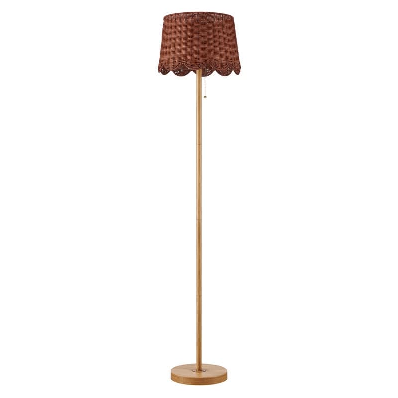 KAWOTI 62.5''H Rattan Floor Lamp with Pull Chain