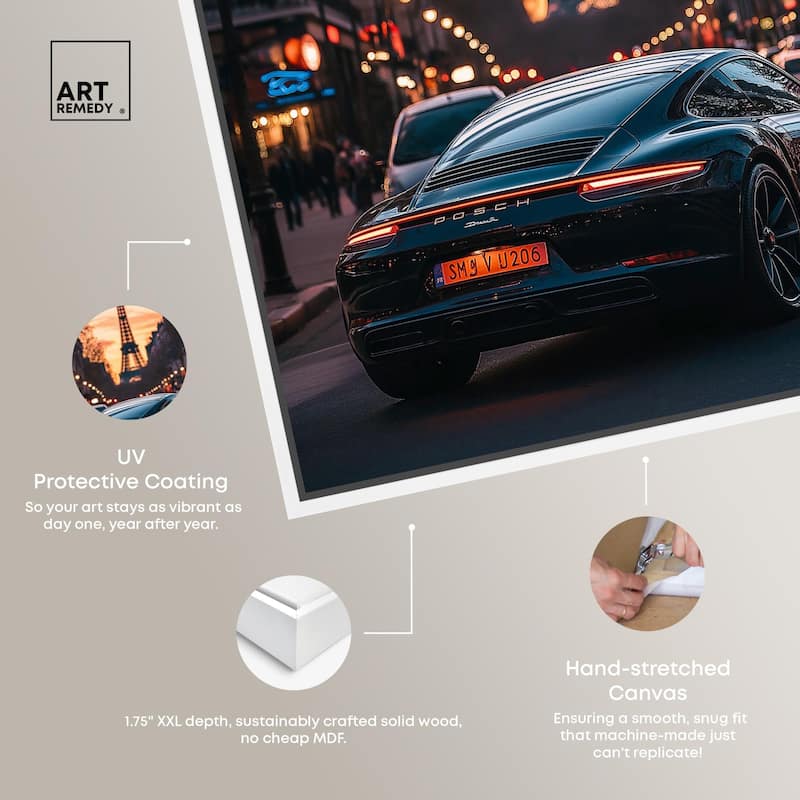 Parisian Porsche Twilight I Canvas by Art Remedy