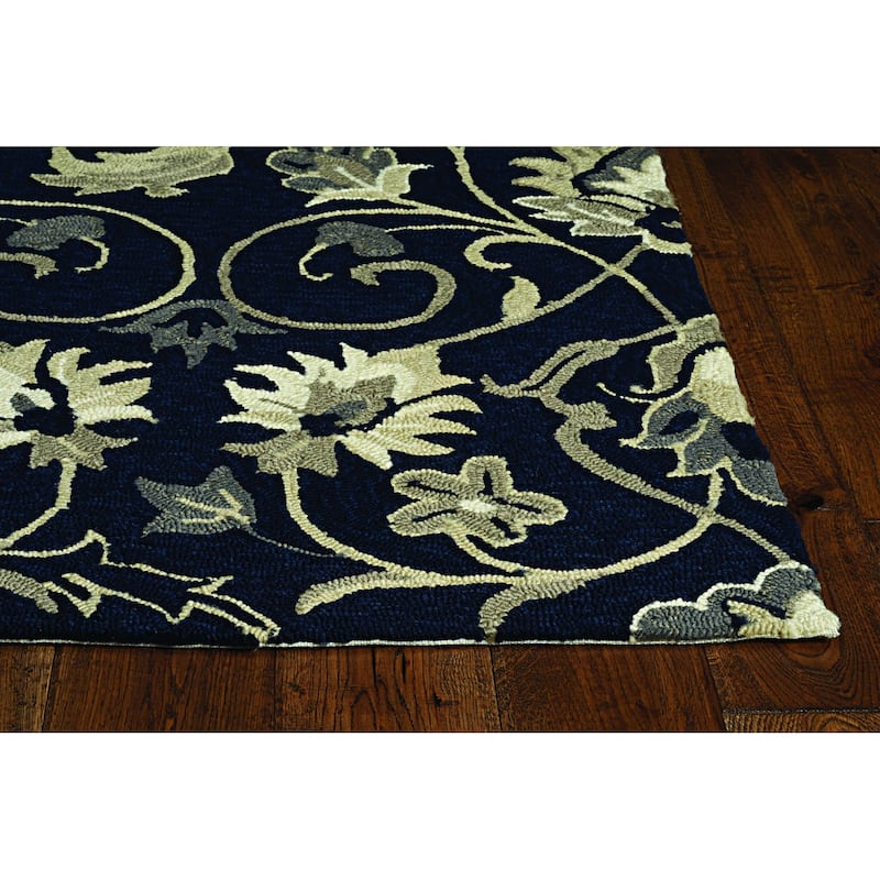 Alvan Graceful Floral Weather Resistant Classic Elegance Hand-Woven Outdoor Rug