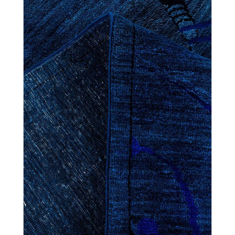 Overdyed, One-of-a-Kind Hand-Knotted Area Rug - Blue - 6' 1" x 9' 3"