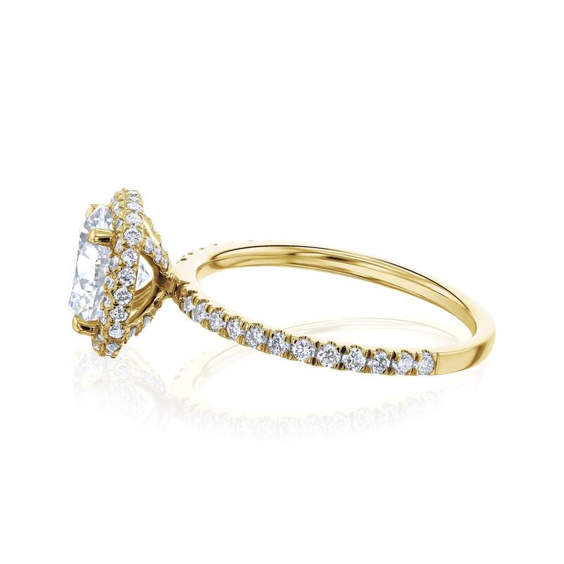 Kobelli 2.75 Carats Lab Grown Diamond Certified 14k Solid Gold Near Eternity Wrap Halo Snow Cone Ring
