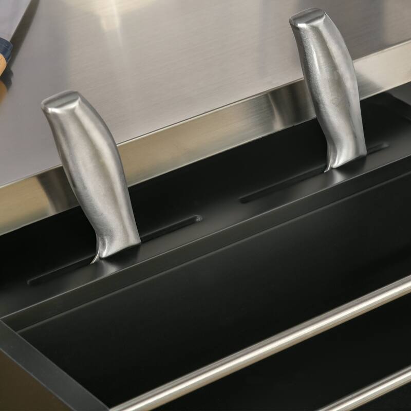 Kitchen Island with Stainless Steel Countertop, Rolling Island Cart on Wheels, Kitchen Cart with Drawer & 2-Tier Shelf
