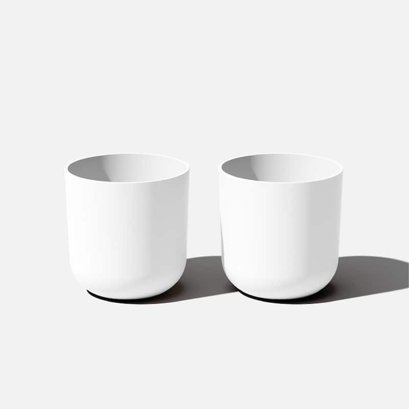 Pure Series Kona Modern Round Planter - 15 inches - 2 Pack - White
