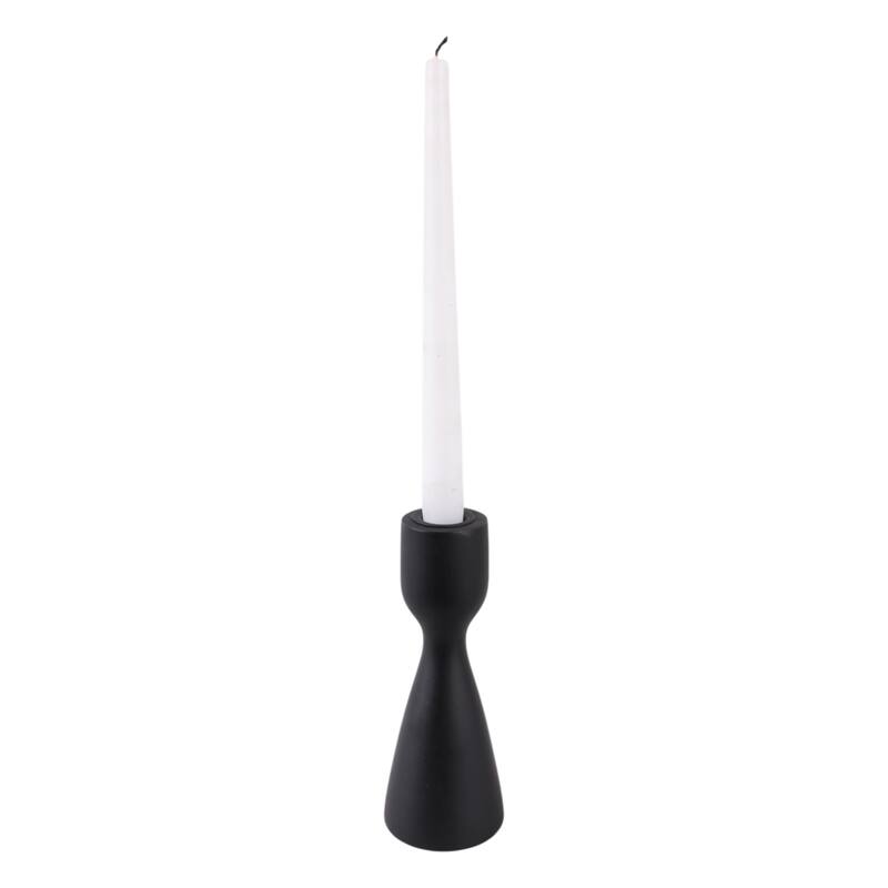 Mango Wood Taper Candle Holder Minimalist Silhouette Modern Design