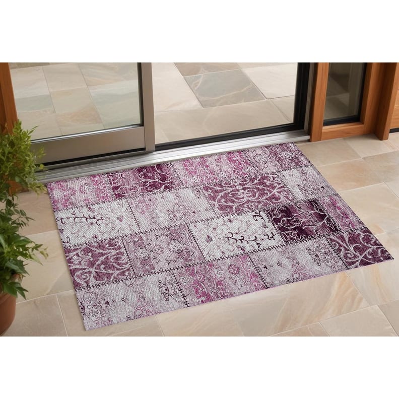 Alvave Patchwork Weather Resistant Blended Style Outdoor Rug