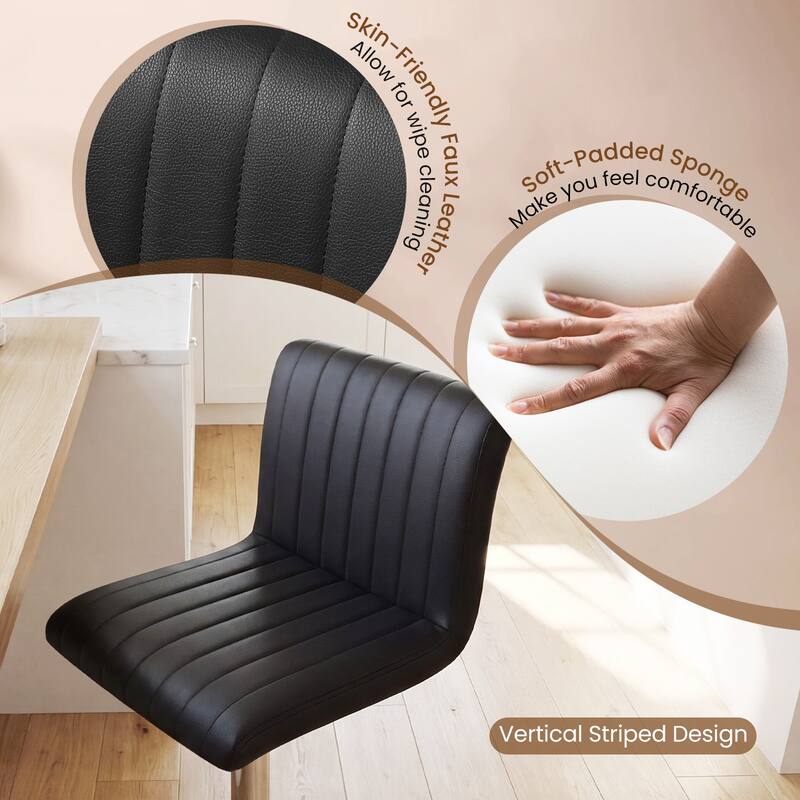 Gymax Bar Stools Set of 4 Adjustable Swivel Barstools w/Back &