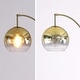 preview thumbnail 7 of 13, Metro 84"H Glass Globe 3-Light LED Dimmable Arch Floor Lamp with LED Vintage Bulbs