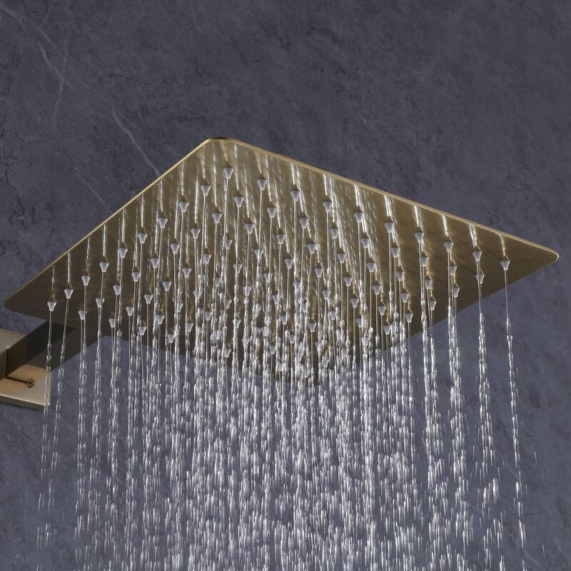 Gold 10" Rain Shower Faucet System Head Bathroom Shower Set