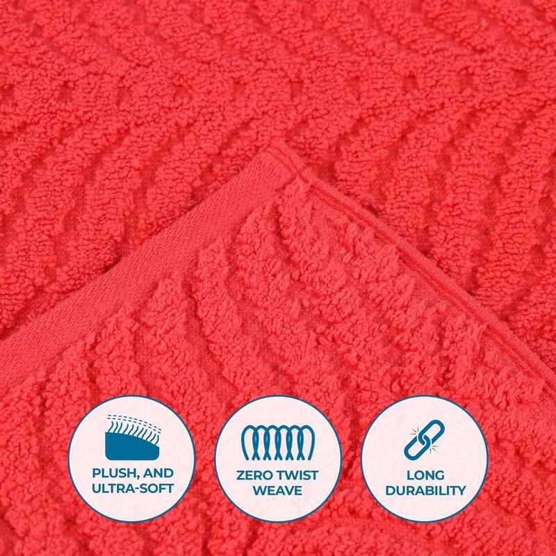 Superior Chevron Zero Twist Solid and Jacquard Cotton 8 Piece Towel Set