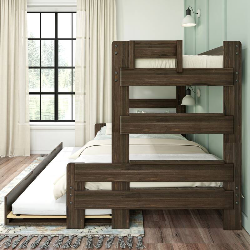 Max and Lily Farmhouse Twin over Full Bunk Bed with Trundle