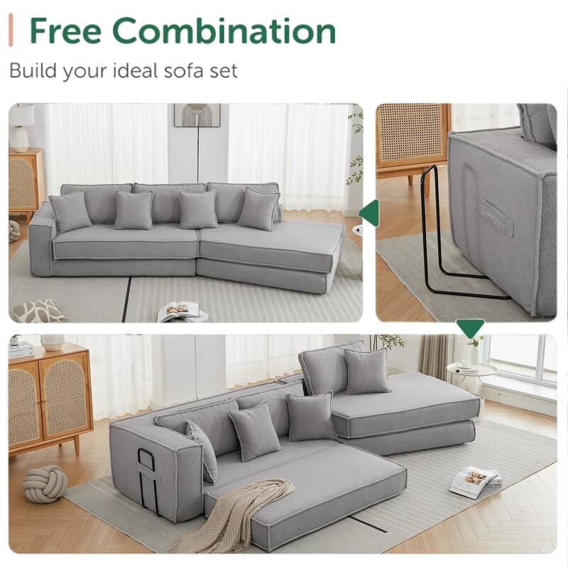 Folding Convertible Out Sleeper Sofa Bed - Gray